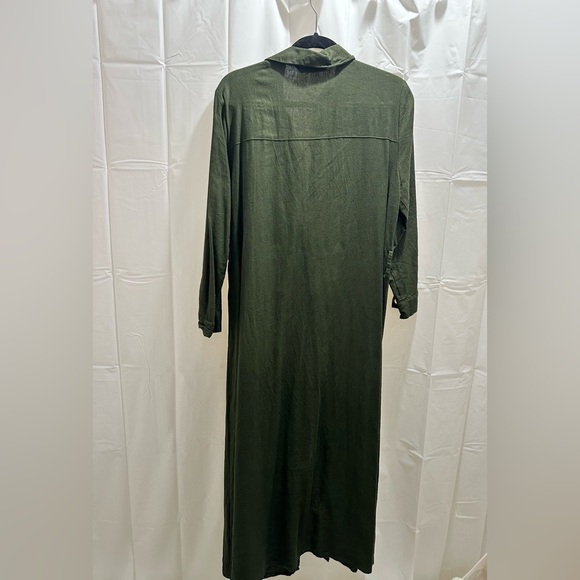 ZARA Elegant Olive Green Button-Down Dress - Picture 5 of 5